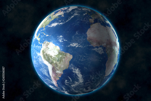 Planet Earth in space. 3D rendering, elements of this image furnished by NASA