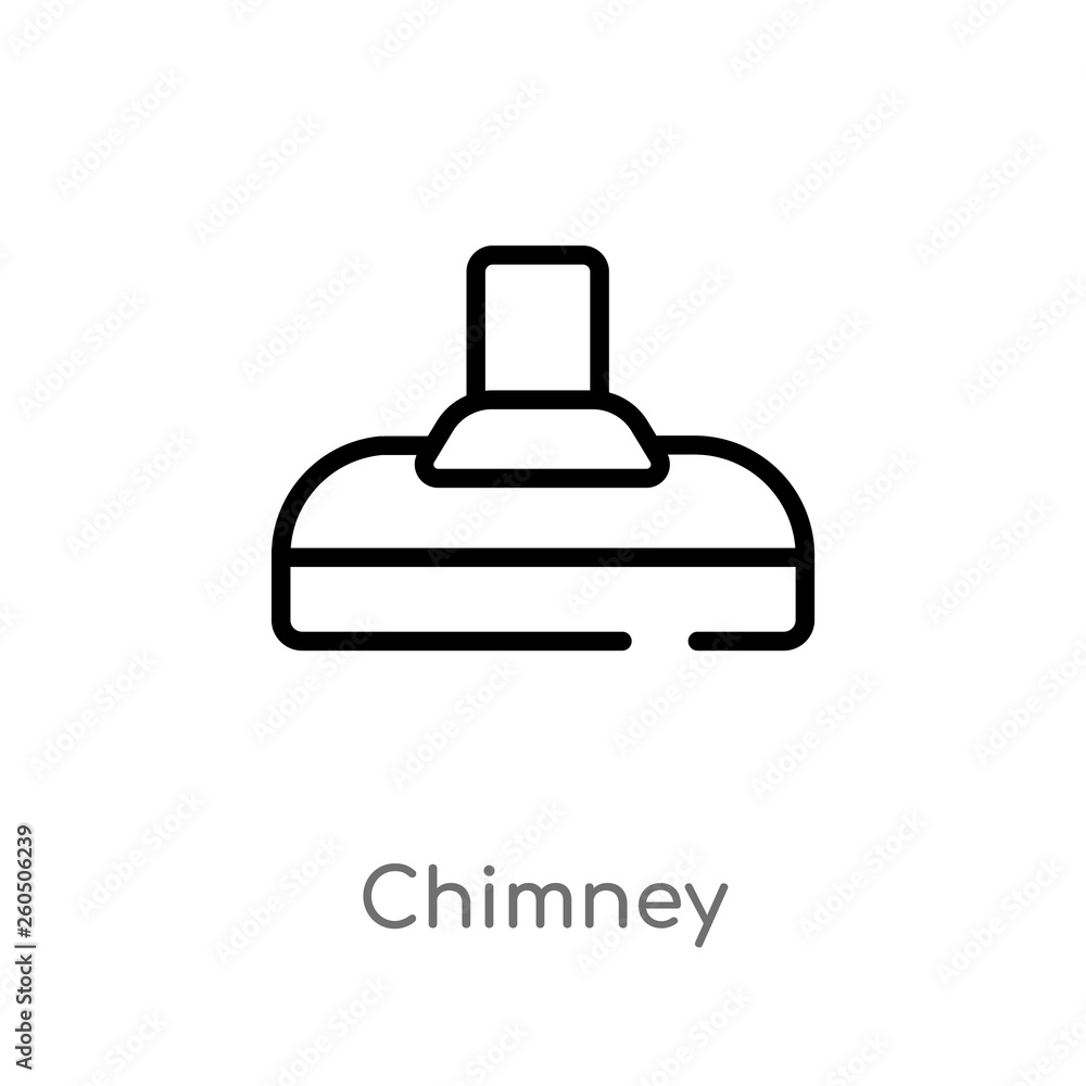 outline chimney vector icon. isolated black simple line element illustration from furniture concept. editable vector stroke chimney icon on white background outline chimney vector icon. isolated black simple line element illustration from furniture concept. editable vector stroke chimney icon on white background