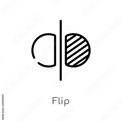 outline flip vector icon. isolated black simple line element illustration from geometric figure concept. editable vector stroke flip icon on white background