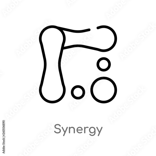 outline synergy vector icon. isolated black simple line element illustration from geometry concept. editable vector stroke synergy icon on white background