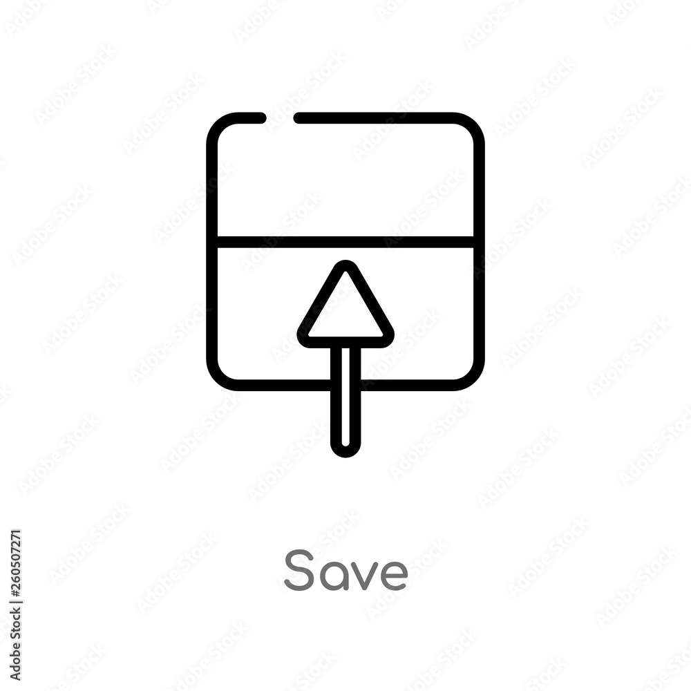 outline save vector icon. isolated black simple line element illustration from geometry concept. editable vector stroke save icon on white background outline save vector icon. isolated black simple line element illustration from geometry concept. editable vector stroke save icon on white background