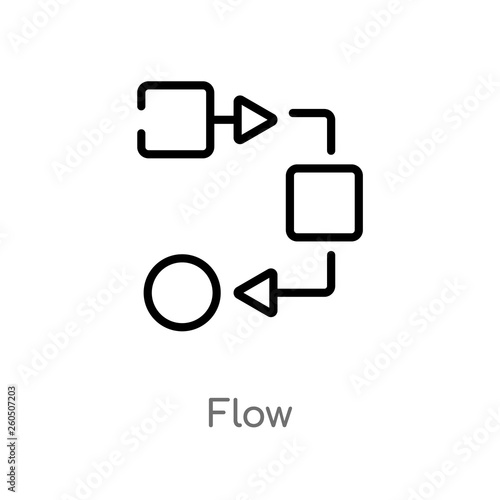 outline flow vector icon. isolated black simple line element illustration from geometry concept. editable vector stroke flow icon on white background