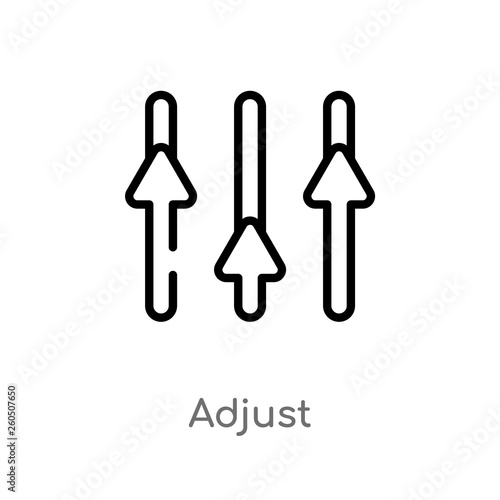 outline adjust vector icon. isolated black simple line element illustration from geometry concept. editable vector stroke adjust icon on white background