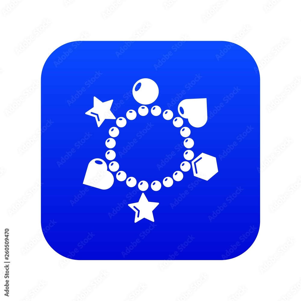 Charm bracelet icon blue vector isolated on white background Charm bracelet icon blue vector isolated on white background