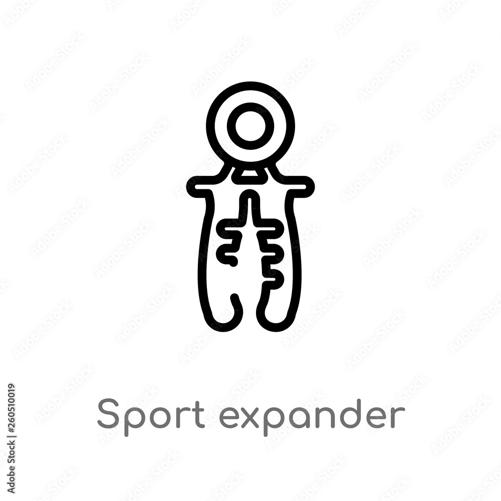 outline sport expander vector icon. isolated black simple line element illustration from gym and fitness concept. editable vector stroke sport expander icon on white background