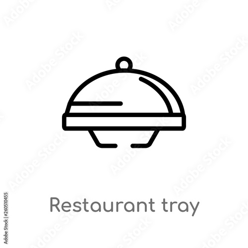 outline restaurant tray vector icon. isolated black simple line element illustration from hotel and restaurant concept. editable vector stroke restaurant tray icon on white background