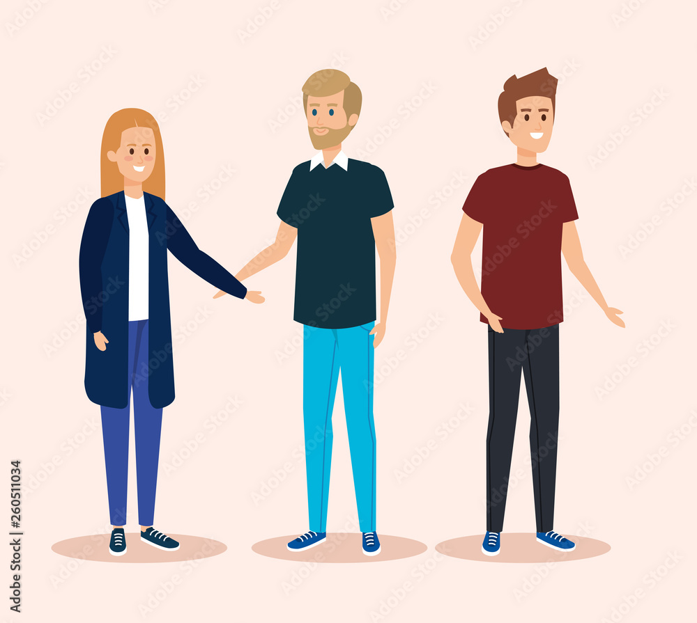 boys and girls friends with casual clothes boys and girls friends with casual clothes