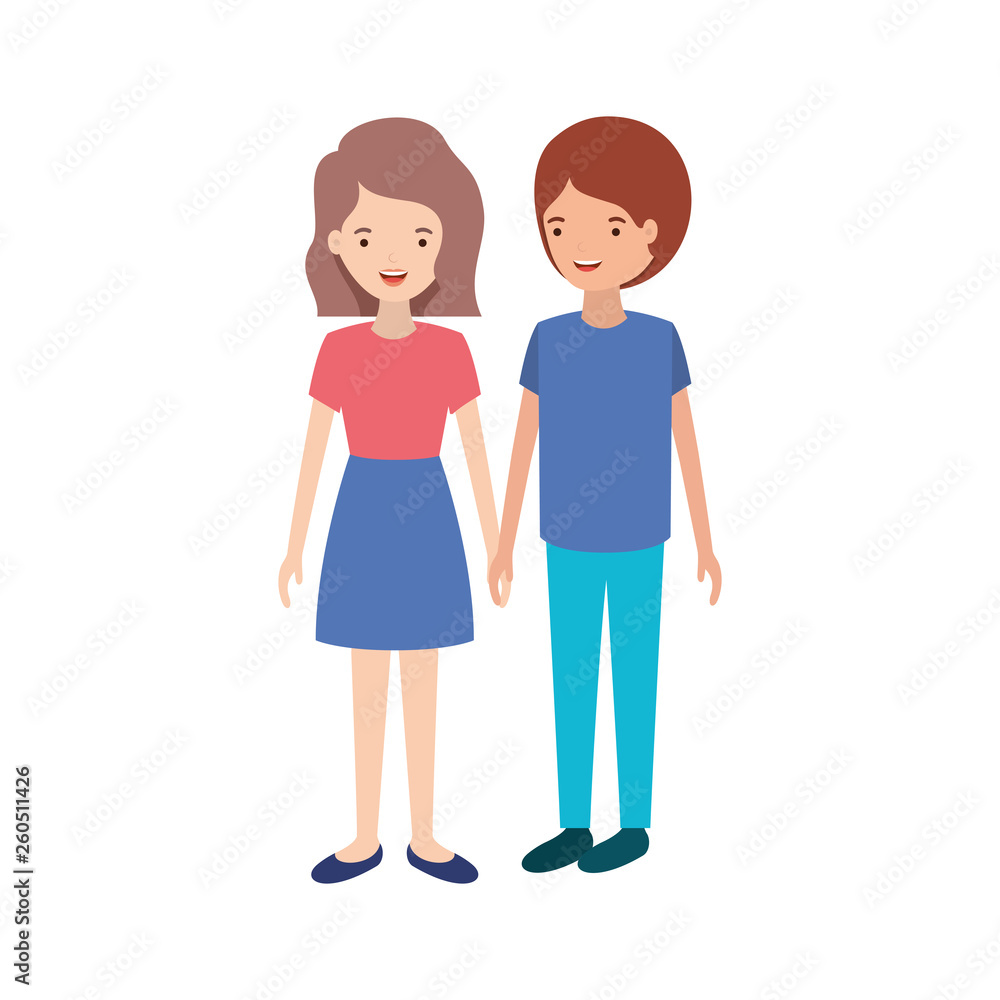 young couple avatar character