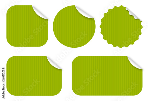Etiquettes kraft / 5 formes - Vecteur