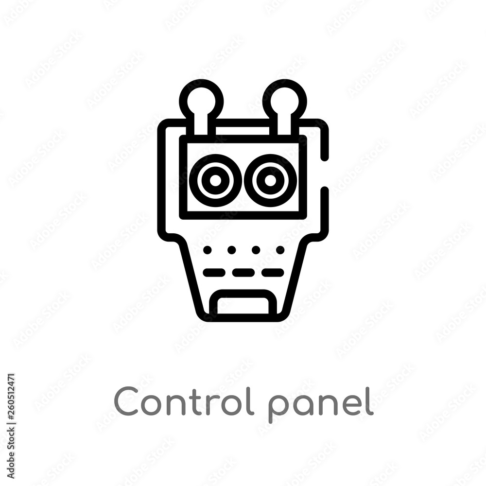 outline control panel vector icon. isolated black simple line element illustration from industry concept. editable vector stroke control panel icon on white background outline control panel vector icon. isolated black simple line element illustration from industry concept. editable vector stroke control panel icon on white background