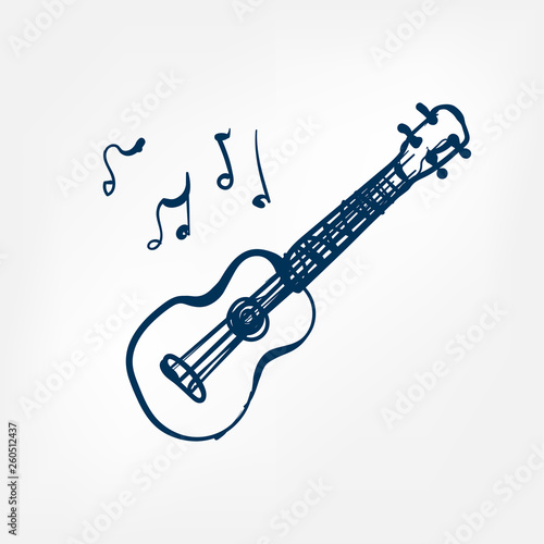 ukulele sketch vector illustration isolated design element