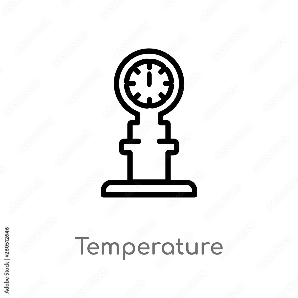 outline temperature vector icon. isolated black simple line element illustration from industry concept. editable vector stroke temperature icon on white background outline temperature vector icon. isolated black simple line element illustration from industry concept. editable vector stroke temperature icon on white background