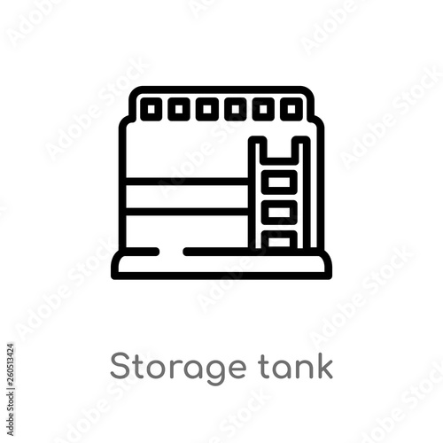 outline storage tank vector icon. isolated black simple line element illustration from industry concept. editable vector stroke storage tank icon on white background