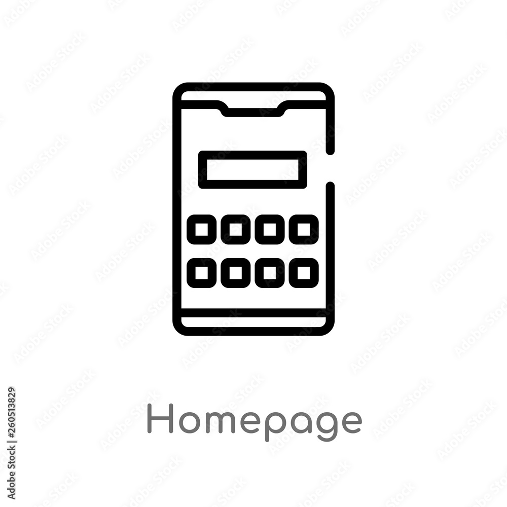 outline homepage vector icon. isolated black simple line element illustration from mobile app concept. editable vector stroke homepage icon on white background outline homepage vector icon. isolated black simple line element illustration from mobile app concept. editable vector stroke homepage icon on white background