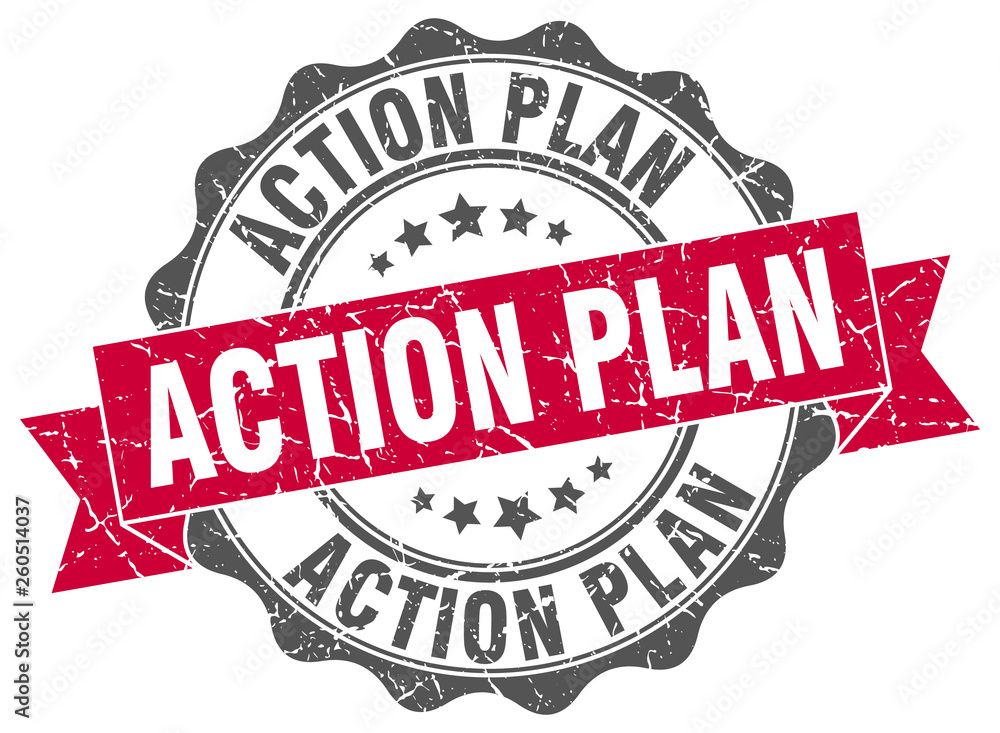 Fototapeta premium action plan stamp. sign. seal