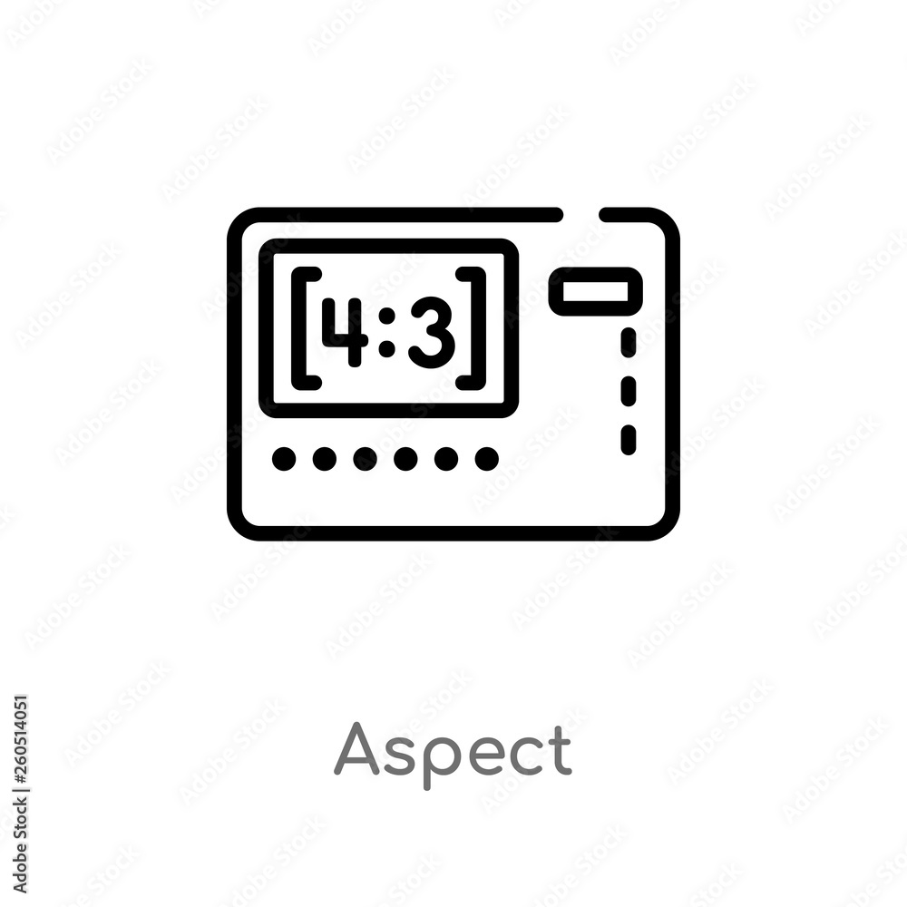 outline aspect vector icon. isolated black simple line element illustration from photography concept. editable vector stroke aspect icon on white background outline aspect vector icon. isolated black simple line element illustration from photography concept. editable vector stroke aspect icon on white background
