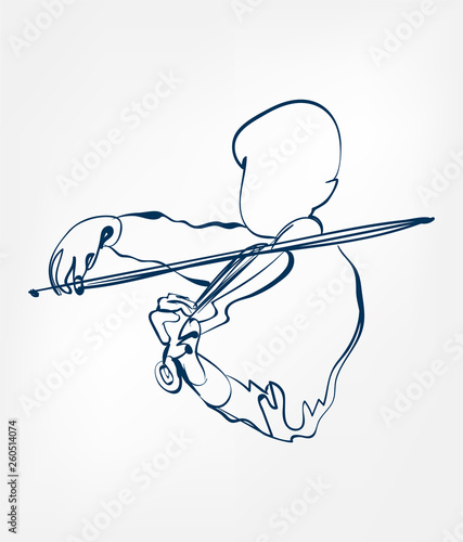 hands violin sketch line vector design music instrument