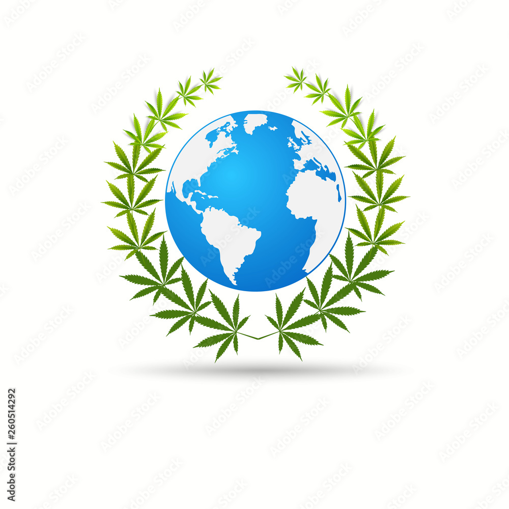 Cannabis leafDelivery cannabis. Illustration of a delivery truck icon wi
