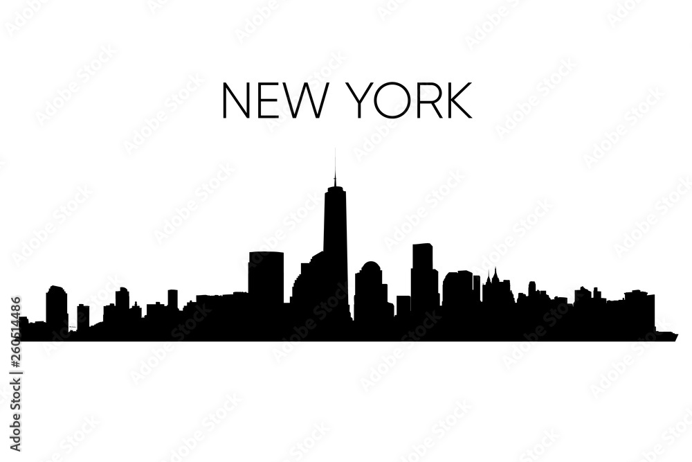Fototapeta premium New York skyline silhouette. Vector illustration.