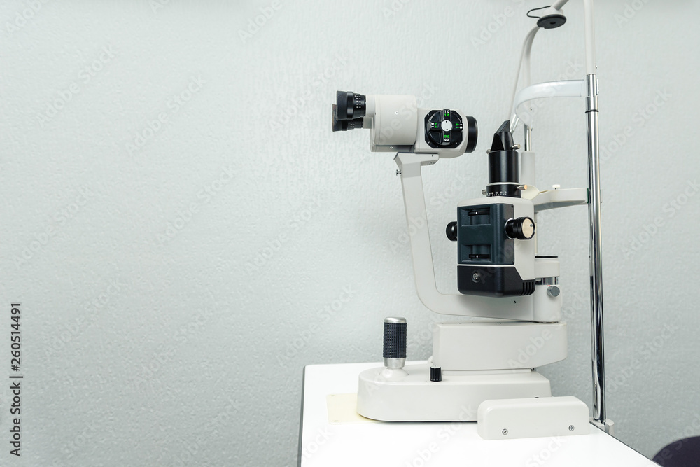 Ophthalmic equipment - slit lamp - in the doctor's office.