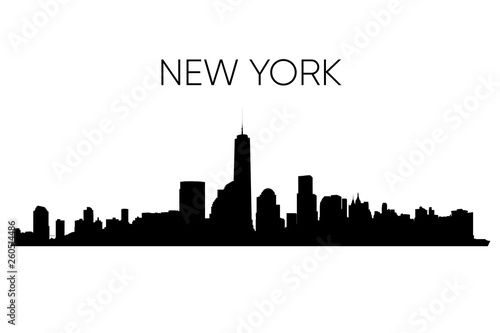 New York skyline silhouette. Vector illustration.