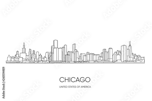 Chicago skyline. Vector illustration