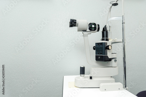 Ophthalmic equipment - slit lamp - in the doctor's office. photo