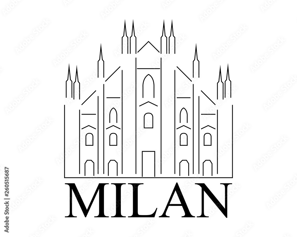 Duomo di Milano - Cattedrale  logo vettoriale - Milano , Italia 