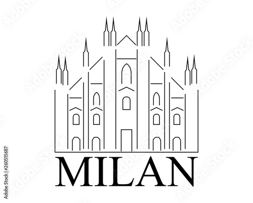 Duomo di Milano - Cattedrale  logo vettoriale - Milano , Italia 
