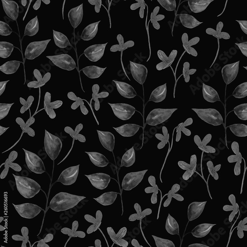 flowers and gray branches on a dark background