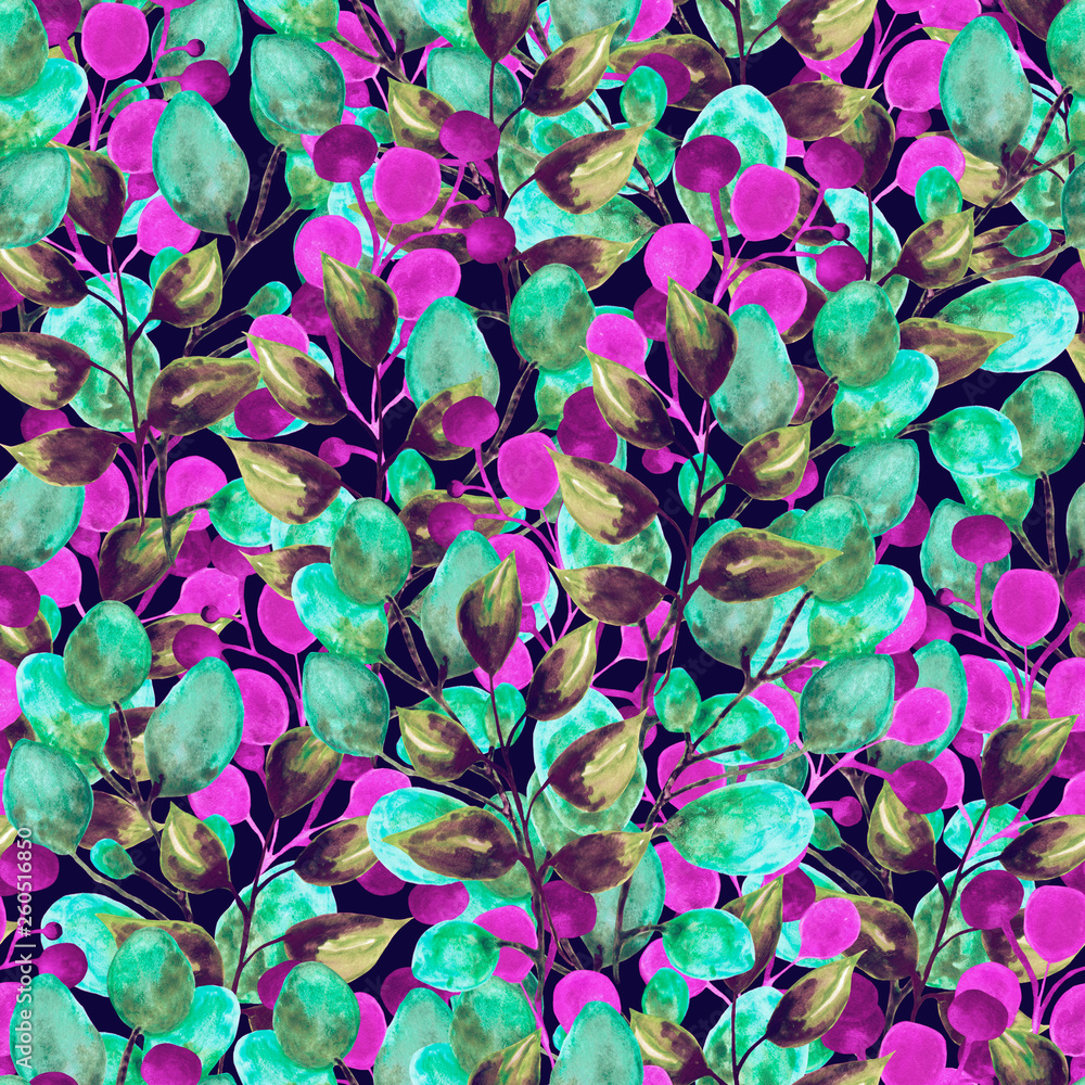 abstract plants of light blue and violet colors painted with watercolor abstract plants of light blue and violet colors painted with watercolor