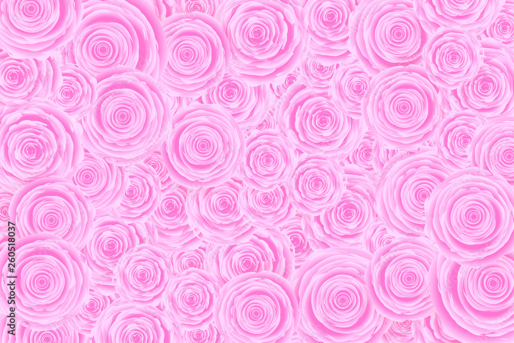 Flower background. Background of many pink roses.