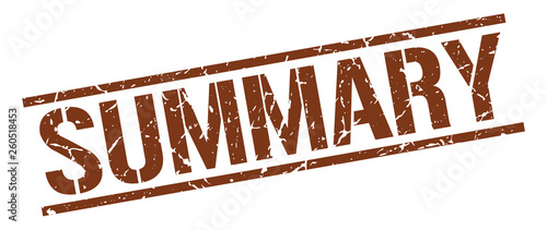 summary brown grunge square vintage rubber stamp