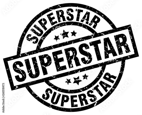 superstar round grunge black stamp