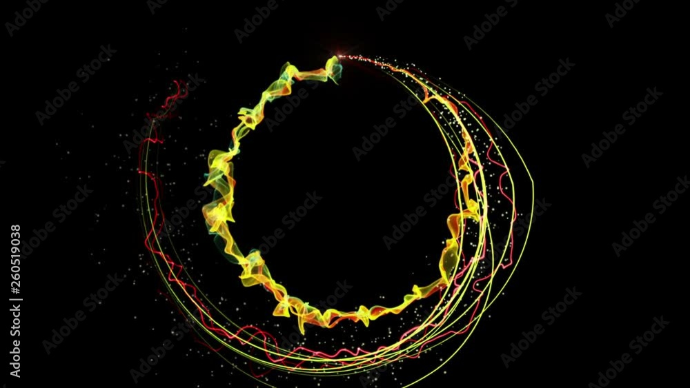 Magical Particles Ring Abstract Background, Animation, Rendering, Loop, 4k