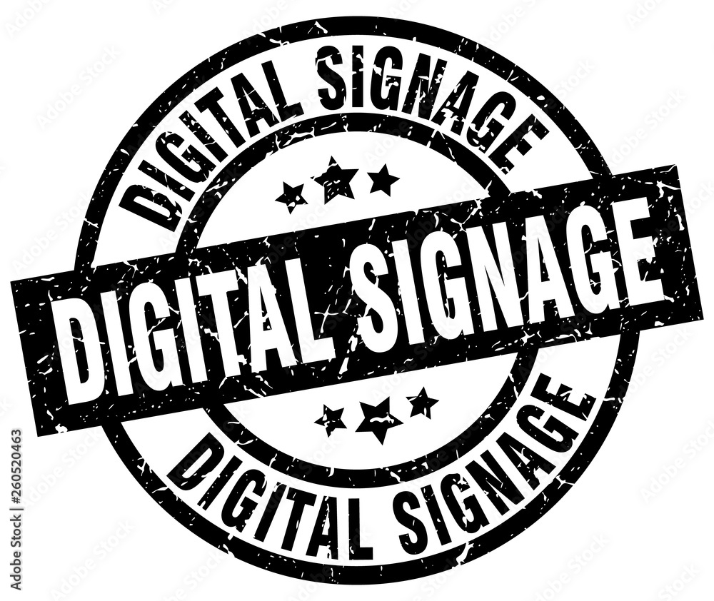 digital signage round grunge black stamp digital signage round grunge black stamp