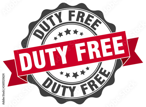 duty free stamp. sign. seal