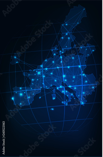 carte europe connecté