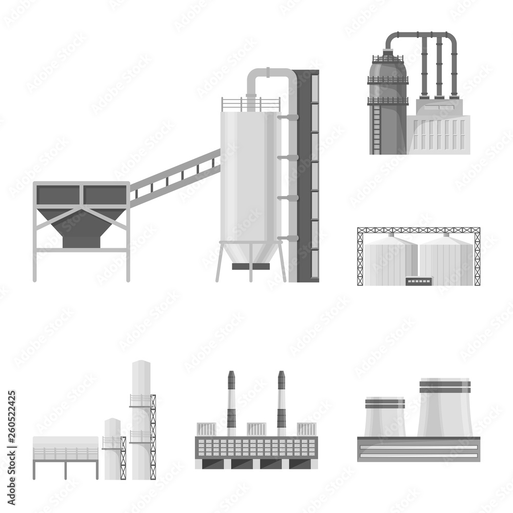 Obraz premium Vector design of production and structure icon. Set of production and technology vector icon for stock.