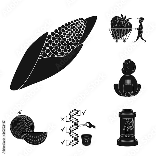 Vector illustration of quality and laboratory logo. Collection of quality and genetically stock vector illustration.