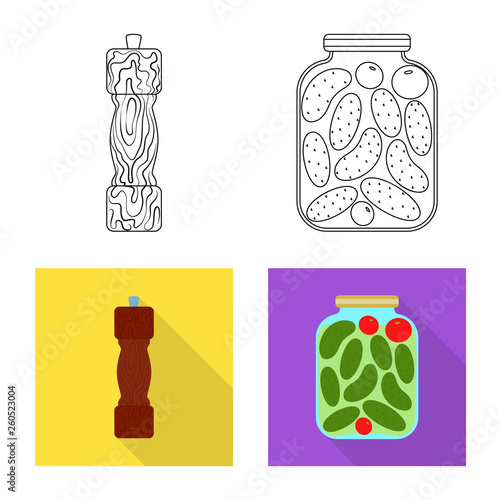Vector design of cooking and sea icon. Set of cooking and baking   stock symbol for web.