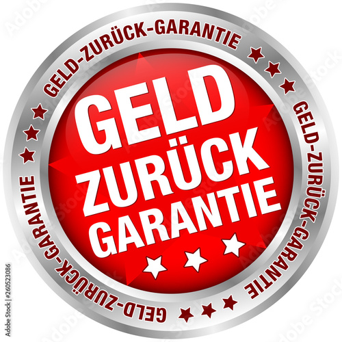 Button "Geld zurück Garantie" Rot/Silber
