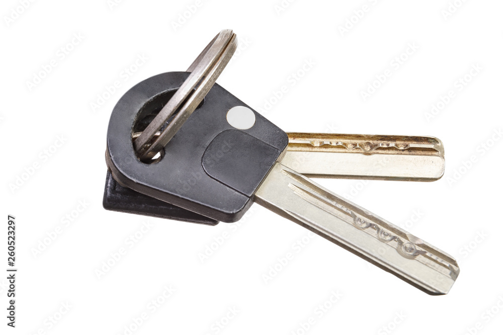 Two old keys on keyring Two old keys on keyring