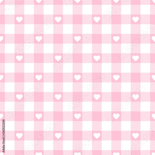 Endlosmuster Karo Herzen Rosa