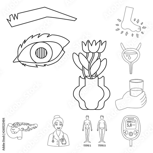 Vector design of mellitus and diabetes logo. Collection of mellitus and diet stock vector illustration.