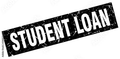square grunge black student loan stamp