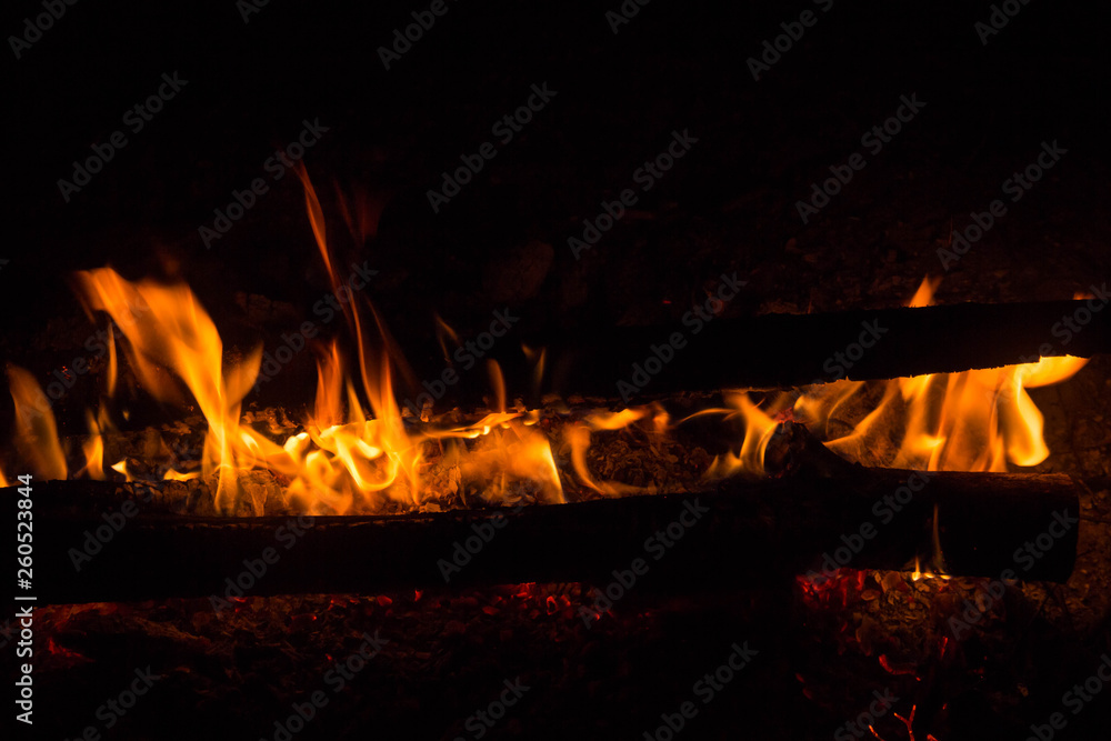 Obraz premium part of Night campfire with available space photo