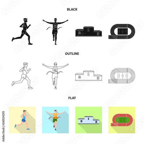 Vector design of sport  and winner symbol. Set of sport  and fitness  stock symbol for web.