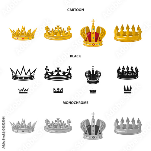 Vector design of medieval and nobility logo. Collection of medieval and monarchy vector icon for stock.