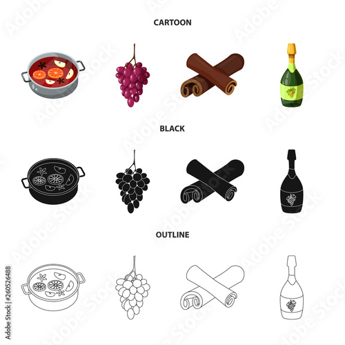 Isolated object of farm and vineyard sign. Collection of farm and product stock symbol for web.